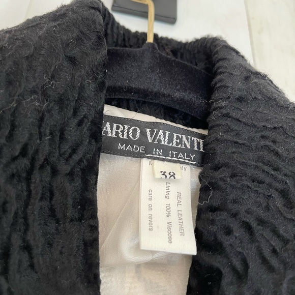 Mario Valentino Vintage Leather White Black Zebra Asymmetrical Jacket W/ Trim - Picture 3 of 5